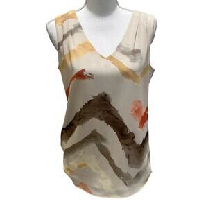 IRIS SETLAKWE‎ womens ivory sleeveless blouse top sz 6 v-neck career office